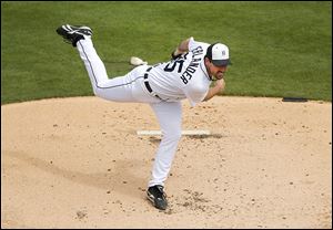 Detroit’s Justin Verlander held Washington to one hit and struck out four over five innings in the Tigers beat the Nationals 2-1.