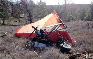 A crash site where Federal authorities said an ultralight aircraft carrying about 250 pounds of marijuana crashed in the mountains east of San Diego.