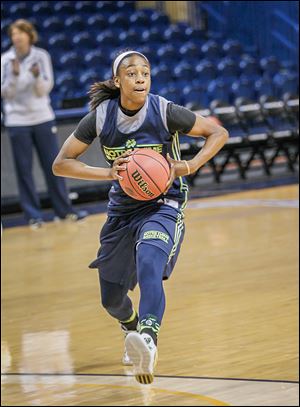 Notre Dame’s Jewell Loyd has scored in double figures in 38 straight games. She also leads the Irish in offensive rebounds.