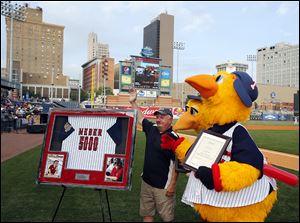 Jim Weber was honored last season at Fifth Third Field for broadcasting 5,000 consecutive Mud Hens games. 