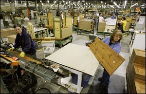 In 2007 Sauder Woodworking Co. began manufacturing frames and shelves for kitchen cabinetry sold by Ikea.