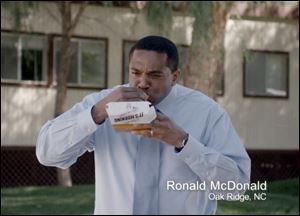 Ronald McDonald of Oak Ridge, N.C., appears in a Taco Bell commercial.