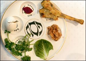 A plate with the traditional foods that illustrate the Jews’ struggle for freedom.