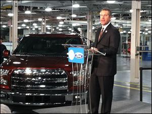 Joe Hinrichs, Ford president of the Americas, announced Friday at the Ford engine plant in Lima, Ohio,  that the plant would produce the 2.7-liter EcoBoost V-6 engine for the F-150 pickup. 
