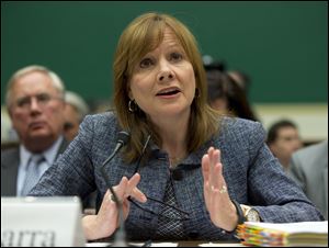 General Motors CEO Mary Barra testifies on Capitol Hill in Washington, Tuesday, April 1, 2014, before the House Energy and Commerce subcommittee on Oversight and Investigation.