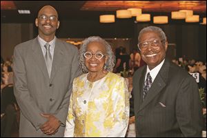 Frederick Douglass Community Center honorees included Ward Barnett of Toledo Public Schools, left, Theresa Gabriel, member of Toledo City Council, center, and Eddie Cole.   