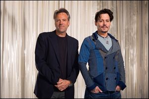 Director Walter Pfister and Johnny Depp during the ‘Transcendence’ film press junket at the Four Seasons Hotel in Los Angeles.