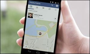 A product image provided by Facebook shows the “Nearby Friends