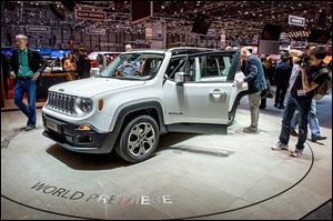 The New Jeep Renegade is  on display at the  Geneva International Motor Show in Geneva, Switzerland.