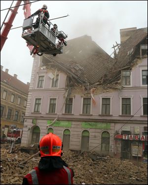 Austrian police say at least six people have been injured after the building collapsed following the reported explosion.
