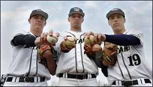 St. John’s is 13-2, 6-0 in the Three Rivers Athletic Conference behind senior pitchers, from left, Jacek Czerwinski, Nolan Silberhorn, and Collin Korte.