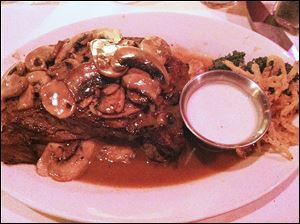 Mancy's Delmonico steak with mushrooms.