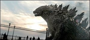 A scene from the new 'Godzilla' flm.