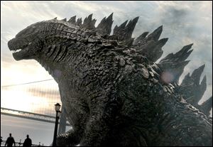 A scene from the new 'Godzilla' flm.