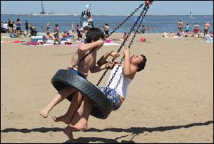 The beaches on the Lake Erie waterfront are fun places to cool off from the summer heat.