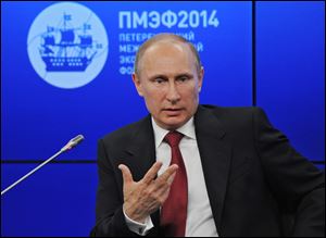 Russian President Vladimir Putin said Friday at an investment forum that Russia will 