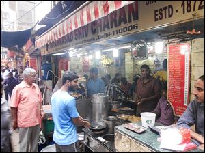 Paratha, or deep-fried bread, is a specialty of the old city of Delhi. It has been sold at the same location for 142 years.