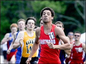 Eastwood’s Tim Hoodlebrink won the 800-meter race and ran on the Eagles’ winning 1600 and 3200 relays.