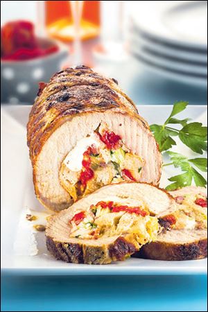 Pork loin with Chef Ted Reader’s Mediterranean stuffing makes a great summer recipe.