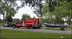 Rescue vehicles at the scene at Olander Park in Sylvania.