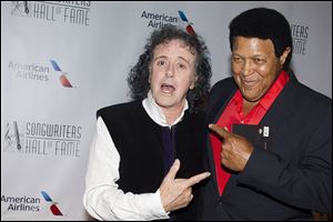 Donovan, left, and Chubby Checker attend the Songwriters Hall of Fame Awards on Thursday in New York. 