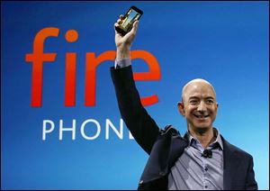 Amazon CEO Jeff Bezos introduces the Fire phone during a Wednesday news conference in Seattle.