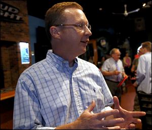 Ben Roberts during a meeting at the Main Street Bar & Grill in Toledo.