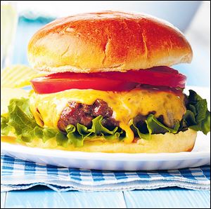 Ohio’s burger with Cincinnati-style chili and cheddar cheese.
