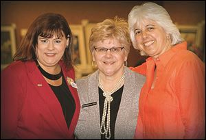Present and enjoying the Cancer Connection of Northwest Ohio Inc.’s fund-raiser are from left, Jean Schoen, founder and president; Tina Heilman, events planner, and Jennifer Balogh, of Cancer Connection of Northwest Ohio 