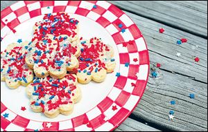 Cookies with star sprinkles for the 4th of July.