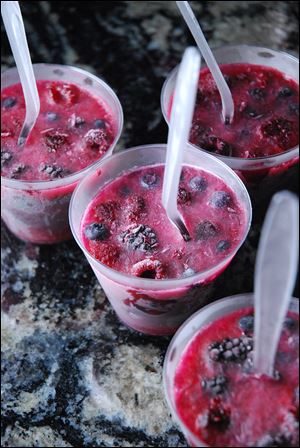 These berry pops also could be made without alcohol.