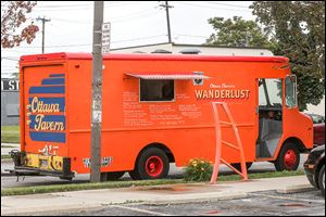 The OttawaTavern's food truck Wanderlust Sandwich Co., is open for business near the Ottawa Tavern uptown Toledo.