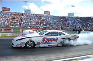 Greg Anderson will race this weekend in the Pro Stock division of the NHRA Nationals at Summit Motorsports Park in Norwalk, Ohio.