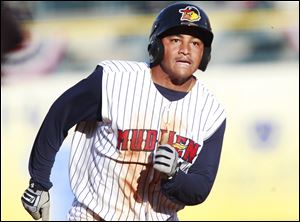 Toledo Mud Hens center fielder Ezequiel Carrera.