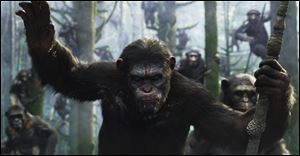 Apes revolt in this scene from ‘Dawn of the Planet of the Apes.’