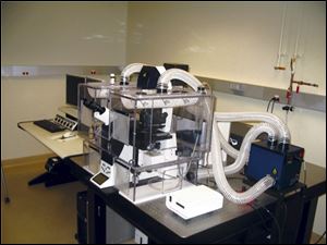 A multiphoton laser scope used at the University of Toledo College of Medicine.