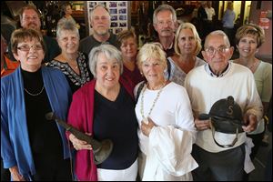 Granddaughter Carla Stichler, 66, left, daughter Cleo Minke, 79, center left, daughter-in-law Shirley Spearer, 86, center right, and son Kenneth Sperber, 86, right, were joined by family and friends Tuesday.