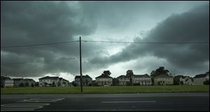 Storm clouds approach Portsmouth, Va. today as severe storms passed through the area.