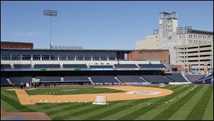 The boundaries of an ice rink were roped off in October at Fifth Third Field when the Walleye announced plans for a 10-day Winterfest to be held from Dec. 26 to Jan. 4. The edge of the rink will stretch from third base to first base. Center ice will be near second base.
