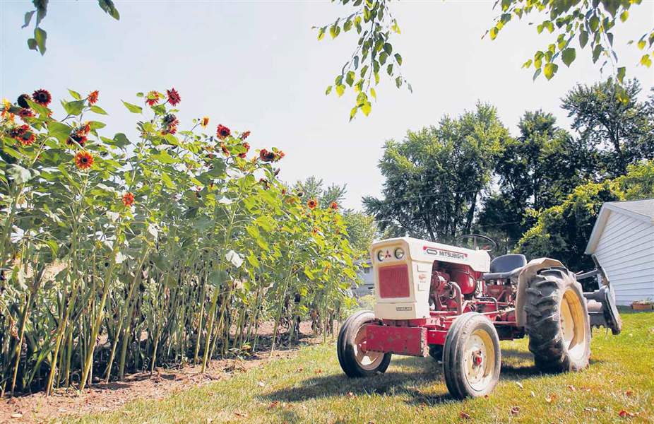 Chuck-Sattler-s-tractor-sits-next-to-his-garden-in-Maumee