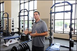 University of Toledo head football coach Matt Campbell gives a tour of the newly renovated Larimer Athletic Complex.