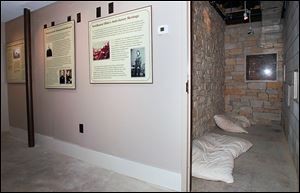 The concealed room in the basement of the historic Lathrop House in Sylvania once was a safe haven for slaves.