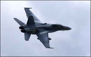 Pentagon said that two F/A-18 jets dropped 500-pound bombs on a piece of artillery and the truck towing it.