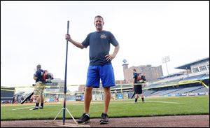 Mud Hens groundskeeper Jake Tyler has been with Toledo for a decade. A typical home game for Tyler involves getting to the park at 6:30 a.m. and leaving after the game is over with the field looking brand new again.