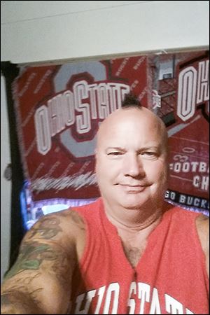 Ohio State fan Terry Hoellrich, 57, of Defiance,Ohio.  handout NOT BLADE PHOTO