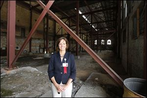 Robin Whitney, vice president of property acquisition and development for ProMedica, inside the former steam plant in downtown Toledo, where ProMedica has announced plans to relocate its headquarters.