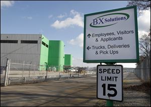 Exterior of BX Solutions facility at Toledo Express Airport. The facility was formerly BAX Global. 