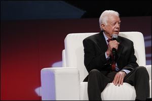 Former United States President Jimmy Carter delivered the keynote speech at the 51st Annual Islamic Society of North America Convention, at the Cobo Center in Detroit. 