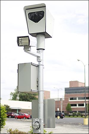 A traffic camera at Cherry Street and East Delaware Avenue in Toledo.