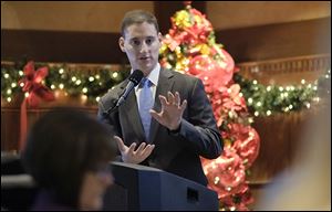 Ohio Treasurer Josh Mandel told an audience of about 50 people at the Toledo Club during a Job1USA event that veterans have training not typical of college graduates. 